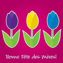 French tulip Mother's Day card in vector format.