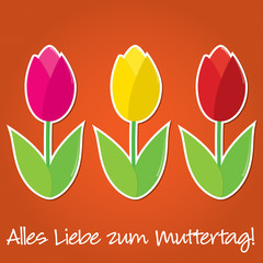German tulip Mother's Day card in vector format.