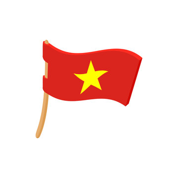 Flag of Vietnam icon, cartoon style