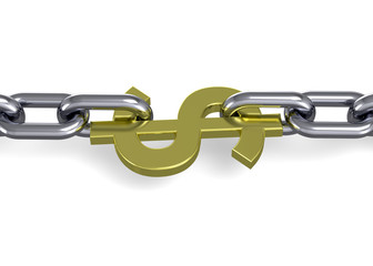 Obraz premium Dollar and Chian - 3D