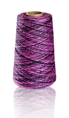 Black and pink bobbin, isolated on white with a clipping path.