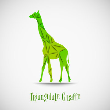 Vector green triangulate giraffe.