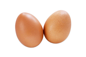 Eggs on white background