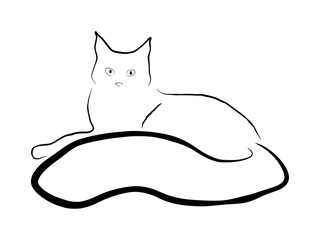 laying cat illustration