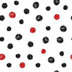 Seamless pattern with hand drawn polka dots  - obrazy, fototapety, plakaty