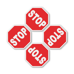 Stop roadsign concept on white background for easy selection