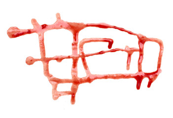 stain of blood on a white background