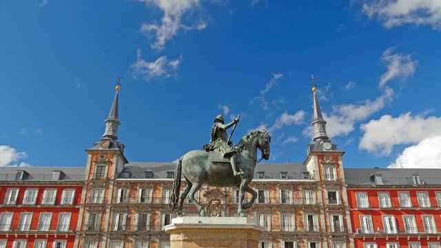 Time lapse of Plaza Mayor in Madrid, Spain