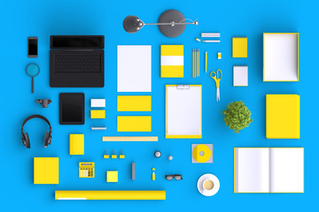 Set of variety blank office objects