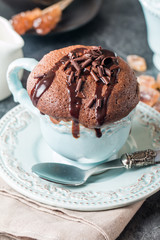 Chocolate souffle with  chocolate