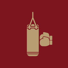 The boxing icon. Sport symbol. Flat