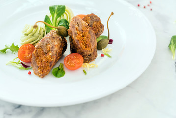 mashed potato with roasted sausage