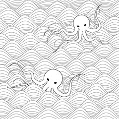 repeatable seamless graphic background with waves