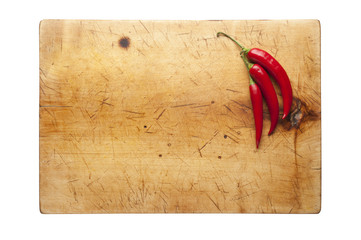 Chilli on cutting board