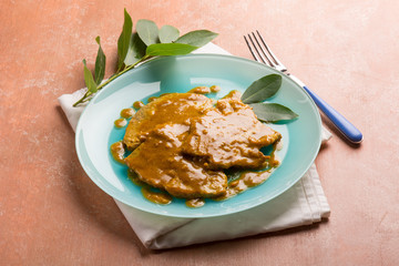 escalope with curry sauce