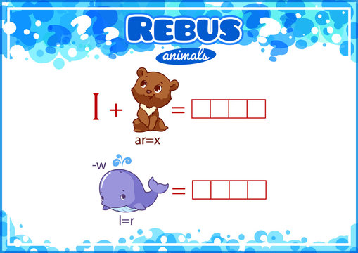 Educational rebus game for kids.