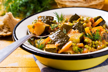 Steamed vegetables with mung