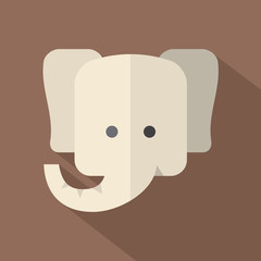 Modern Flat Design Elephant Icon Vector .Illustration