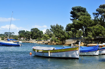 Fototapeta na wymiar fishing boat in the French Riviera, France