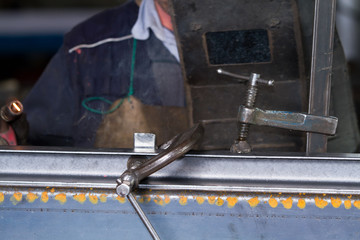 metalworker at work in his workshop