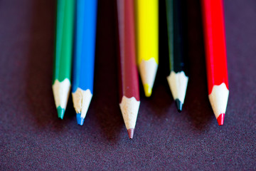 colored pencils close-up