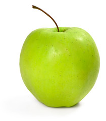 Fresh green apple, isolated on white background. Granny Smith Apple.