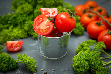 fresh organic tomatoes. the detox concept