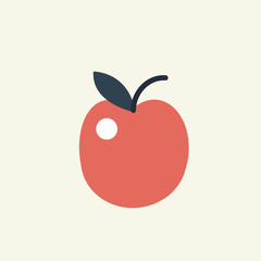 An apple a day; beige background