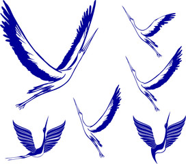 Icon Set of Storks