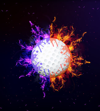golf ball on fire