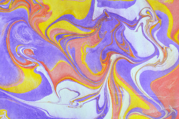 Ebru, Turkish marbling art background. Abstract background. Ink marbling texture.  On highly textured paper. 
