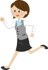 走るビジネスウーマン