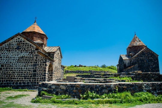  monastery  Sevanavank  on Sevan lake