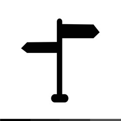 Directional wooden sign Icon Illustration design