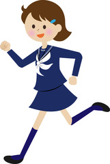 走る女子生徒　