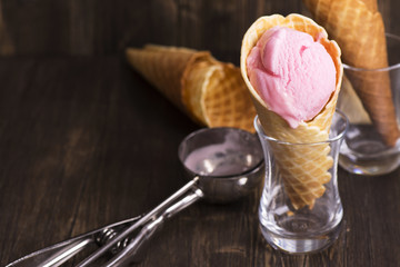 Homemade berry ice cream