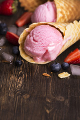 Homemade berry ice cream