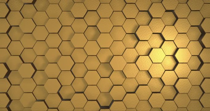 Hexagonal Gold Background Loop