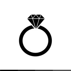 Diamond ring icon Illustration design