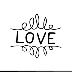 Love Text icon illustration design