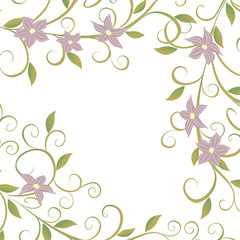 Background for text with vines of flowers.