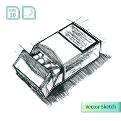 Vector cigarettes pack sketch. Illustration for your design