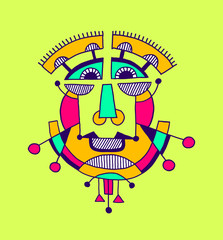 original avantgarde geometric composition of man person face © Kara-Kotsya