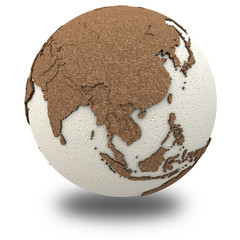 Southeast Asia on light Earth