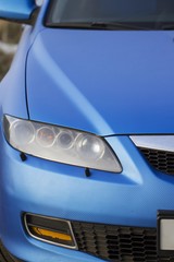 The car with blue carbon coating