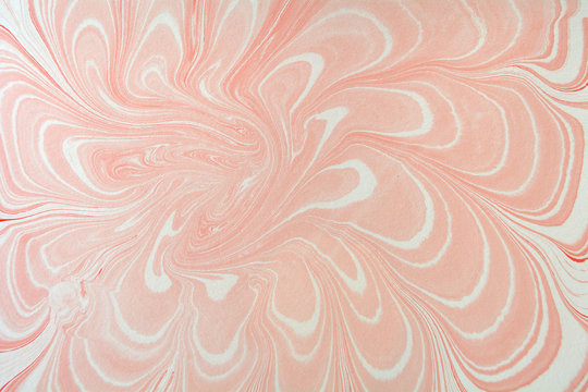 Ink marbling texture. Ebru creative background with abstract painted waves. Horizontal writing surface, endpapers in bookbinding and stationery. Unique wallpaper art illustration. Mineral texture.