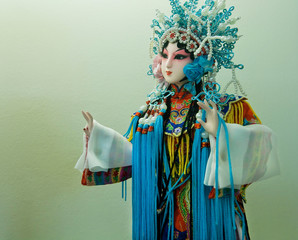 Beautiful chinese toy from traditional opera of China. Dummy of young princess