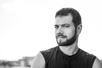 Beautiful man with beard portrait