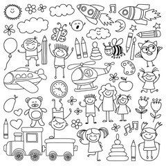 Vector set of kindergarten images