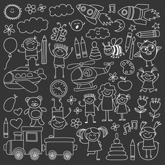 Vector set of kindergarten images
